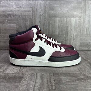 Nike Court Vision Mid Men's size 13 Burgundy Black White Shoes DN3577-600